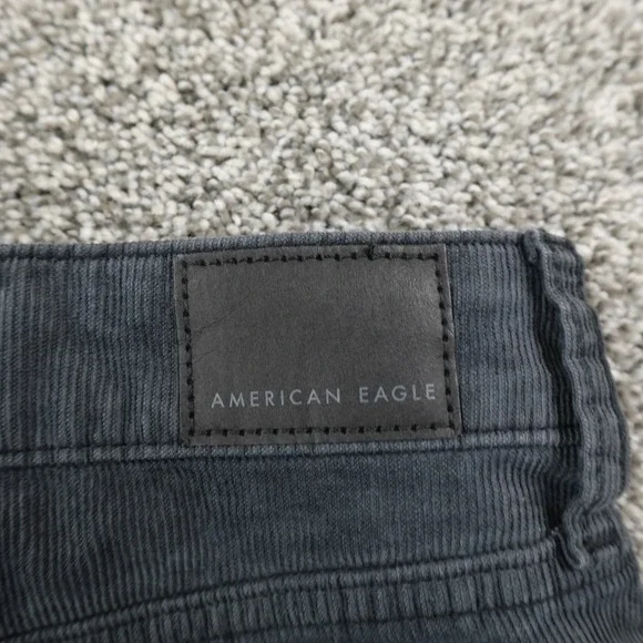 NEW American Eagle Jeans Womens 16 Blue Gray Corduroy Hi Rise Flare Flex Stretch - Picture 13 of 14